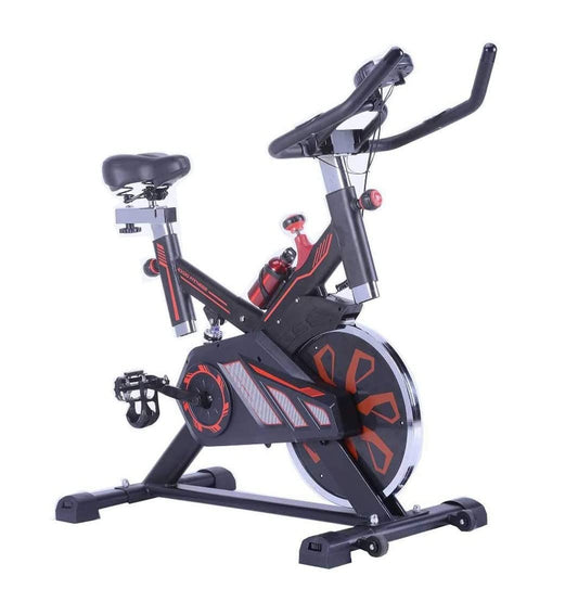 Exercise Bike Stationary Indoor Cycling Bike Cycle Bike for Home Cardio Gym Belt Drive Workout Bike with 15kg Flywheel LCD Monitor Carbon Steel Stand