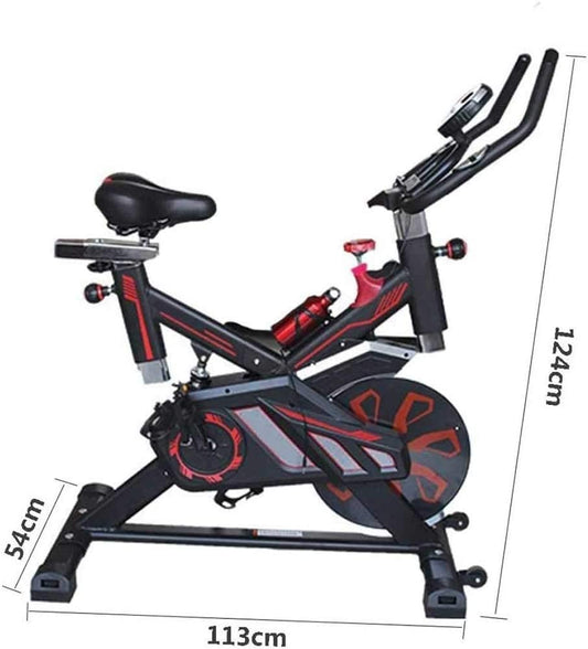 Exercise Bike Stationary Indoor Cycling Bike Cycle Bike for Home Cardio Gym Belt Drive Workout Bike with 15kg Flywheel LCD Monitor Carbon Steel Stand